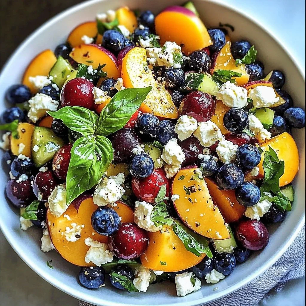 Blueberry Peach Feta Salad