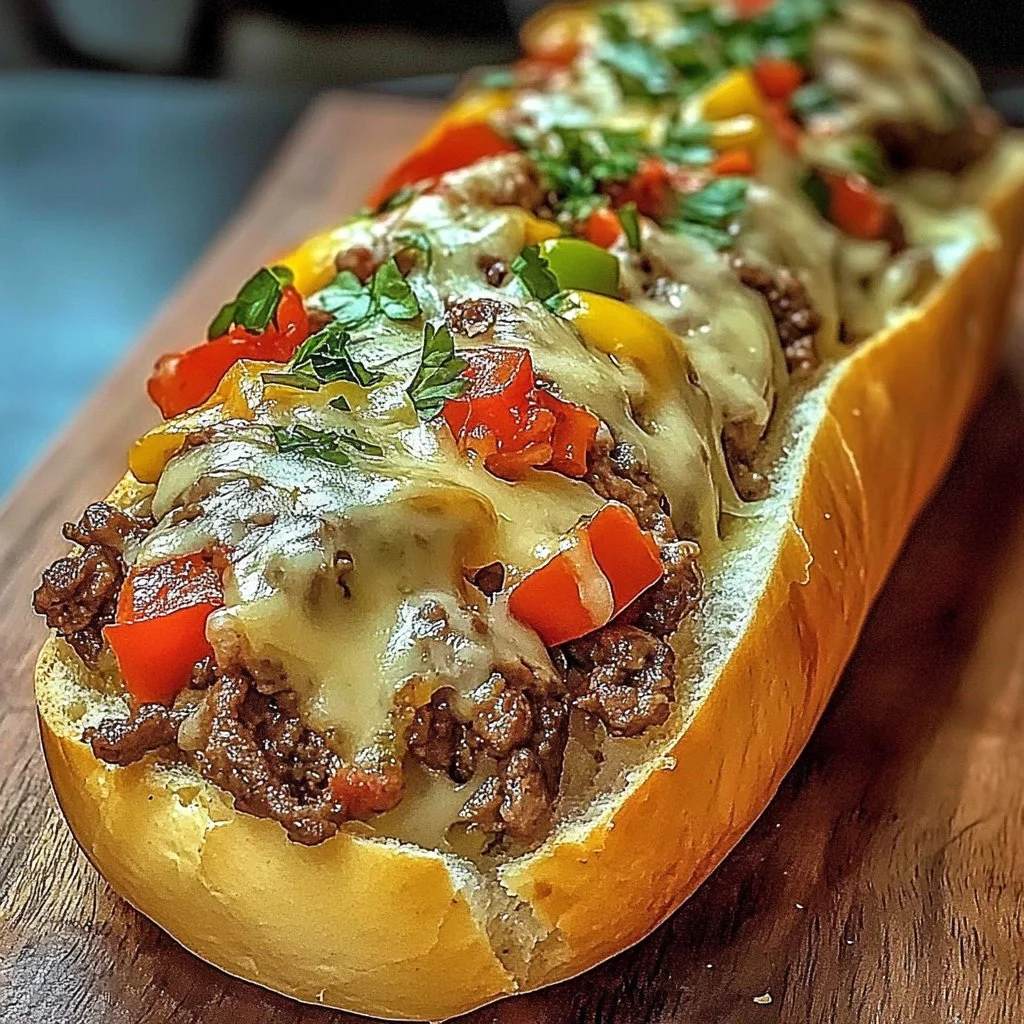 Cheesesteak-Stuffed Garlic Bread Loaf