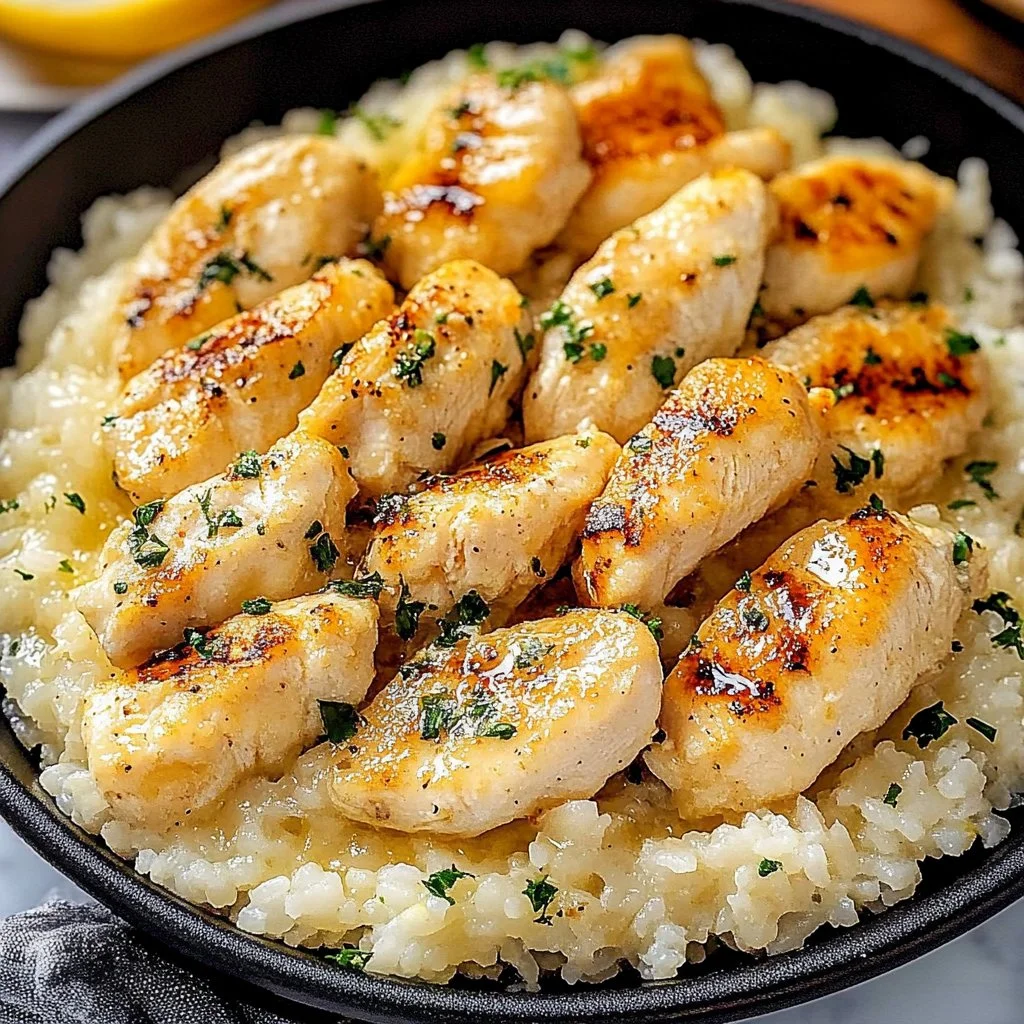 Chicken Scampi with Parmesan Rice
