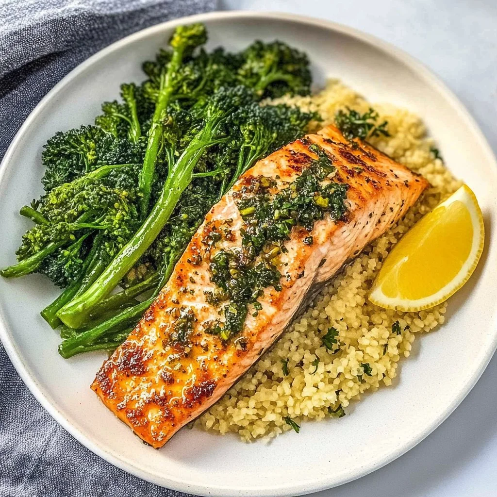 Harissa Salmon with Broccolini