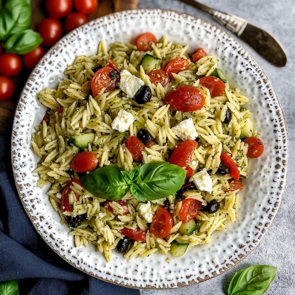 Pesto Orzo Pasta Salad