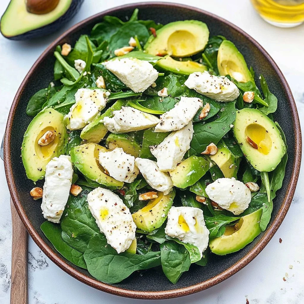 Spinach Avocado Salad with Mozzarella