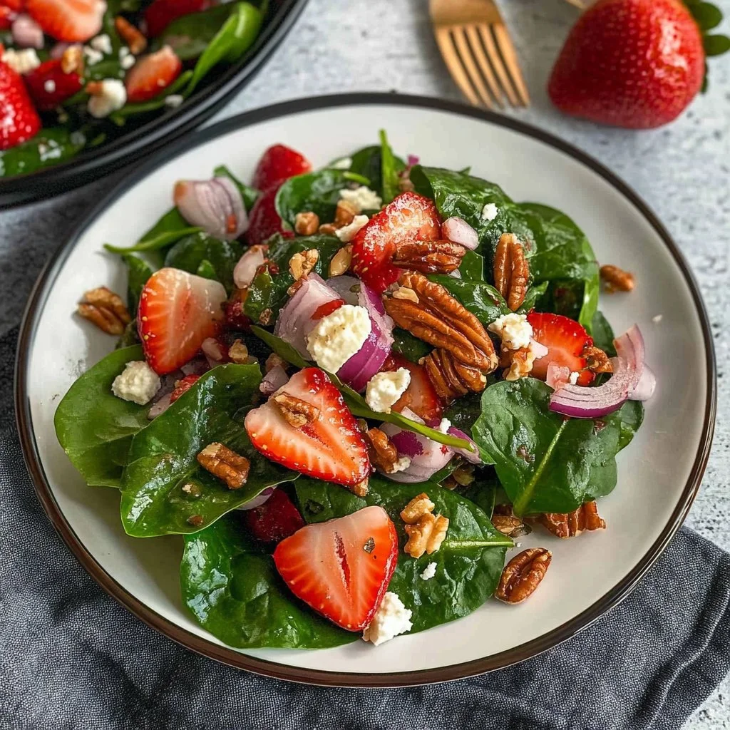 Spinach Strawberry Pecan Salad