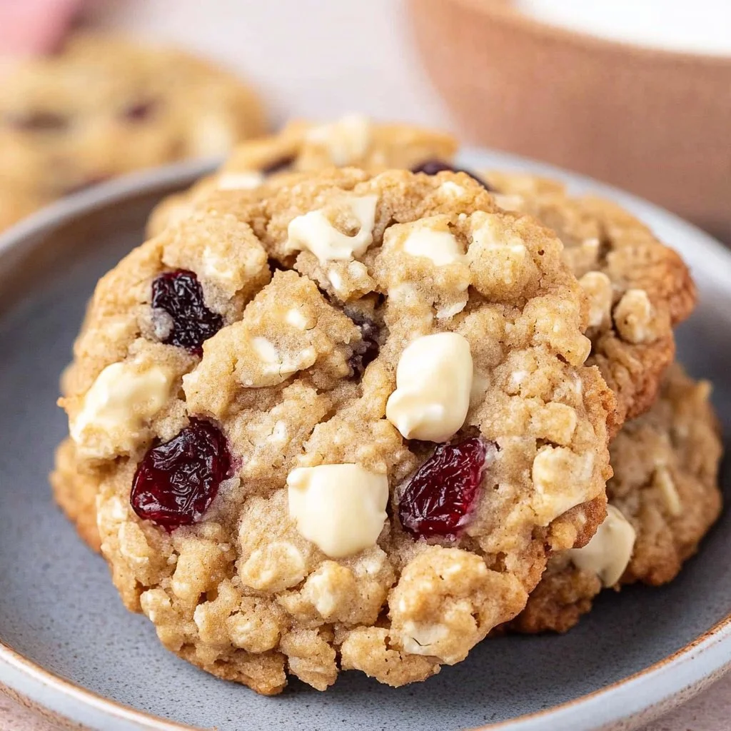 White Chocolate Cranberry Oatmeal Cookies