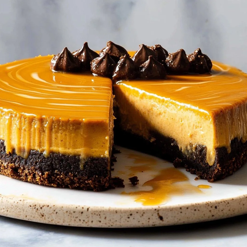 Brownie Bottom Pumpkin Cheesecake