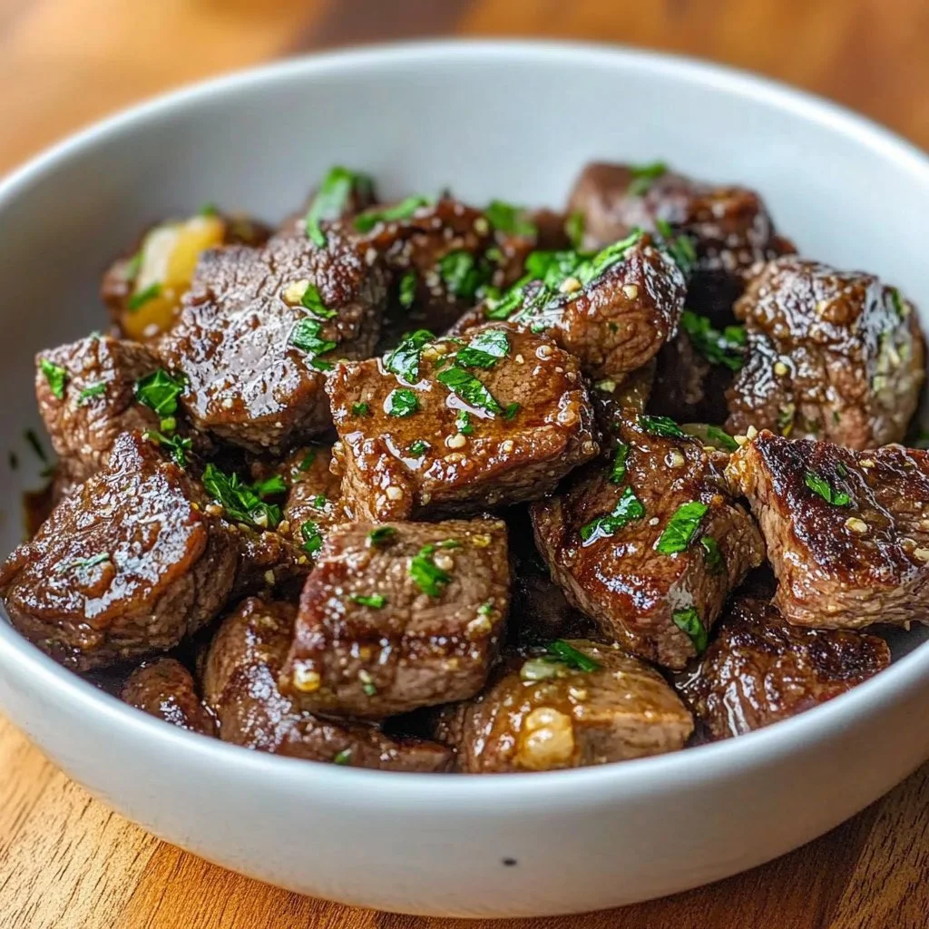 Crockpot Garlic Butter Steak Bites