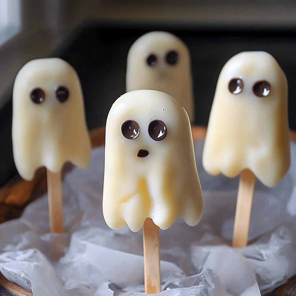 Frozen Chocolate Banana Ghost Pops