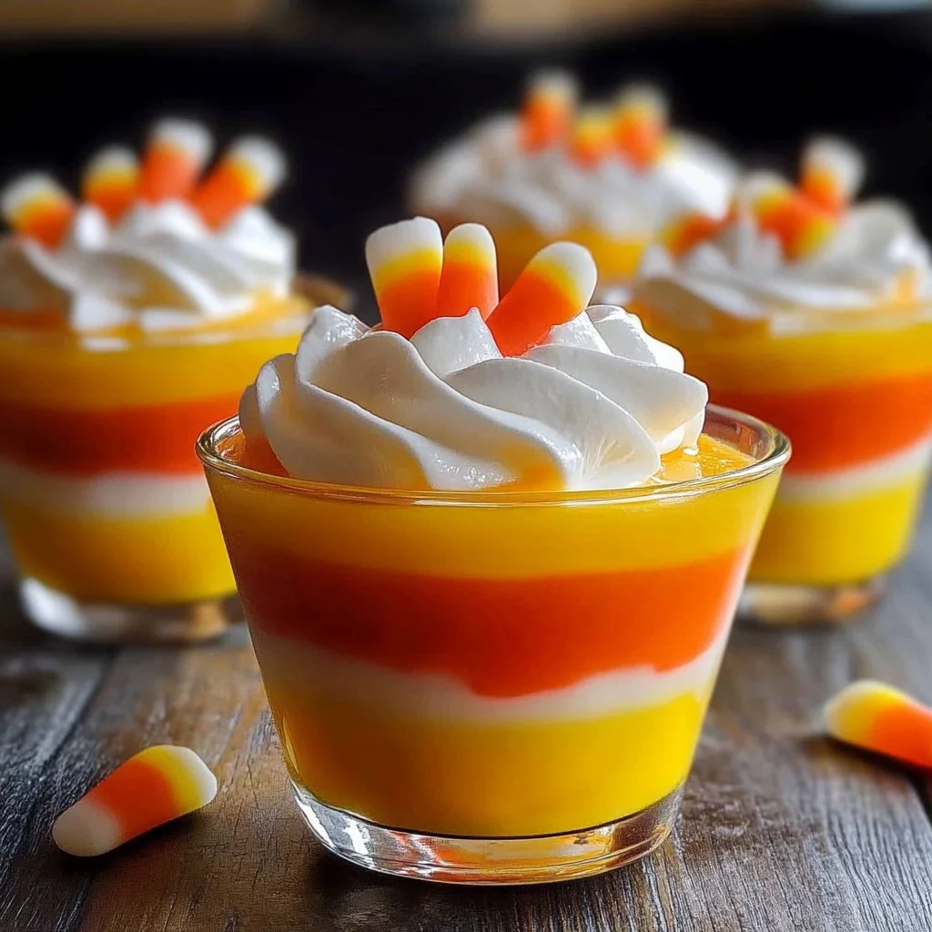 Halloween Candy Corn Jello Cups