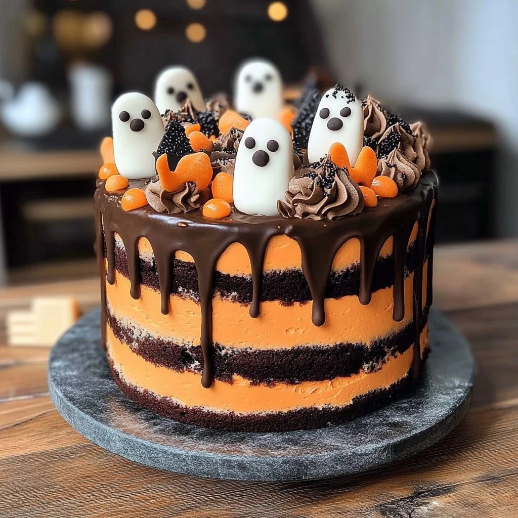 Halloween Chocolate Orange Layer Cake
