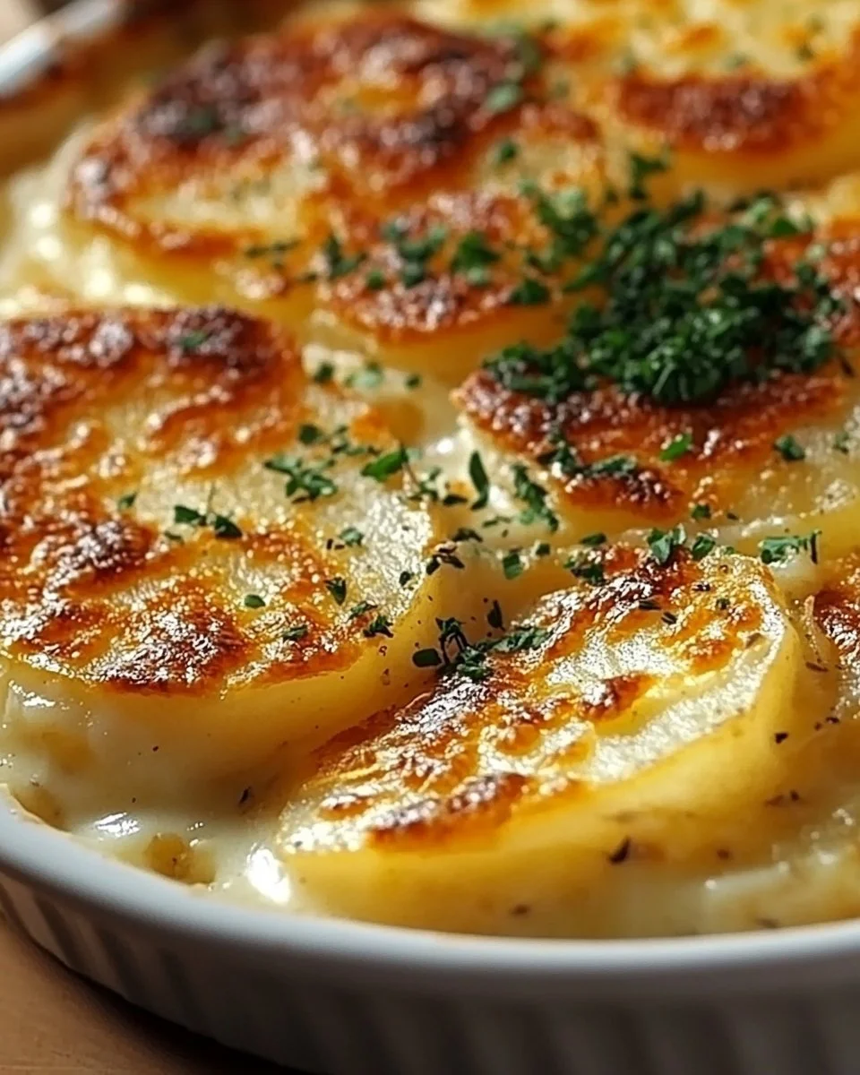 Bubbly, Crispy Potato Gratin with Parmesan & Gruyere