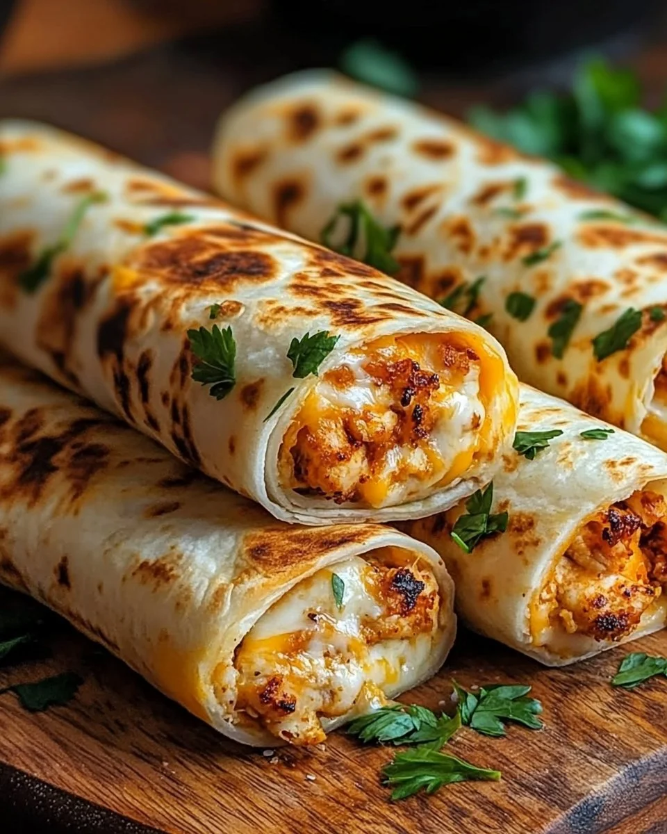 Cheesy Garlic Chicken Wraps