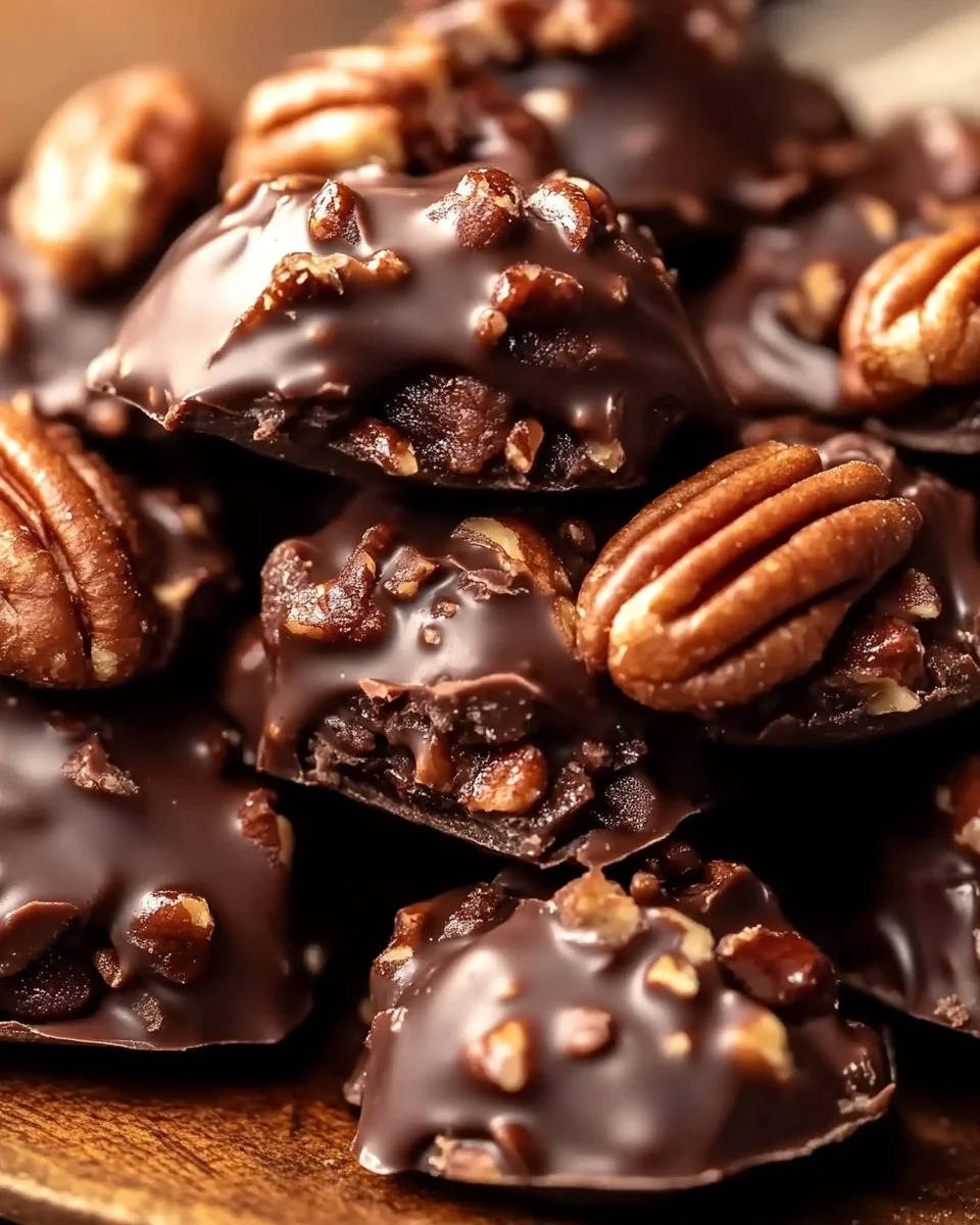 Chocolate Pecan Turtle Clusters