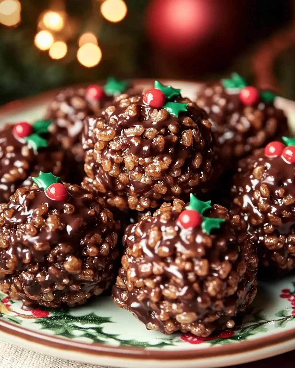 Christmas Chocolate Rice Krispie Balls