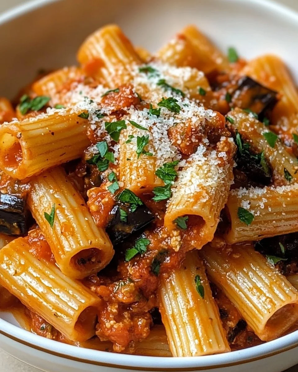 Creamy Eggplant Parmesan Pasta with a Savory Twist