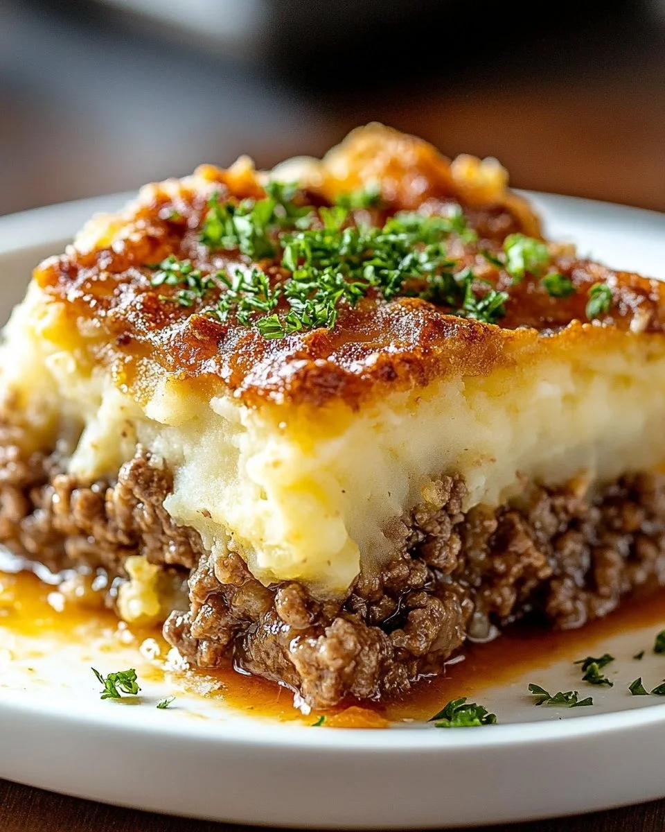 Meatloaf with Mashed Potatoes and Cheese