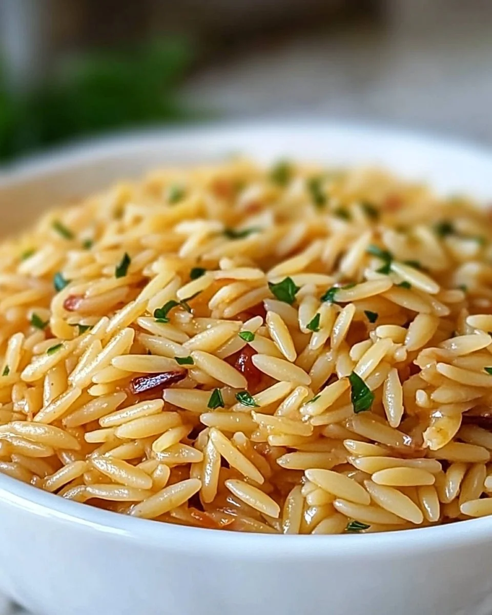 Orzo Rice Pilaf with Garlic and Herbs