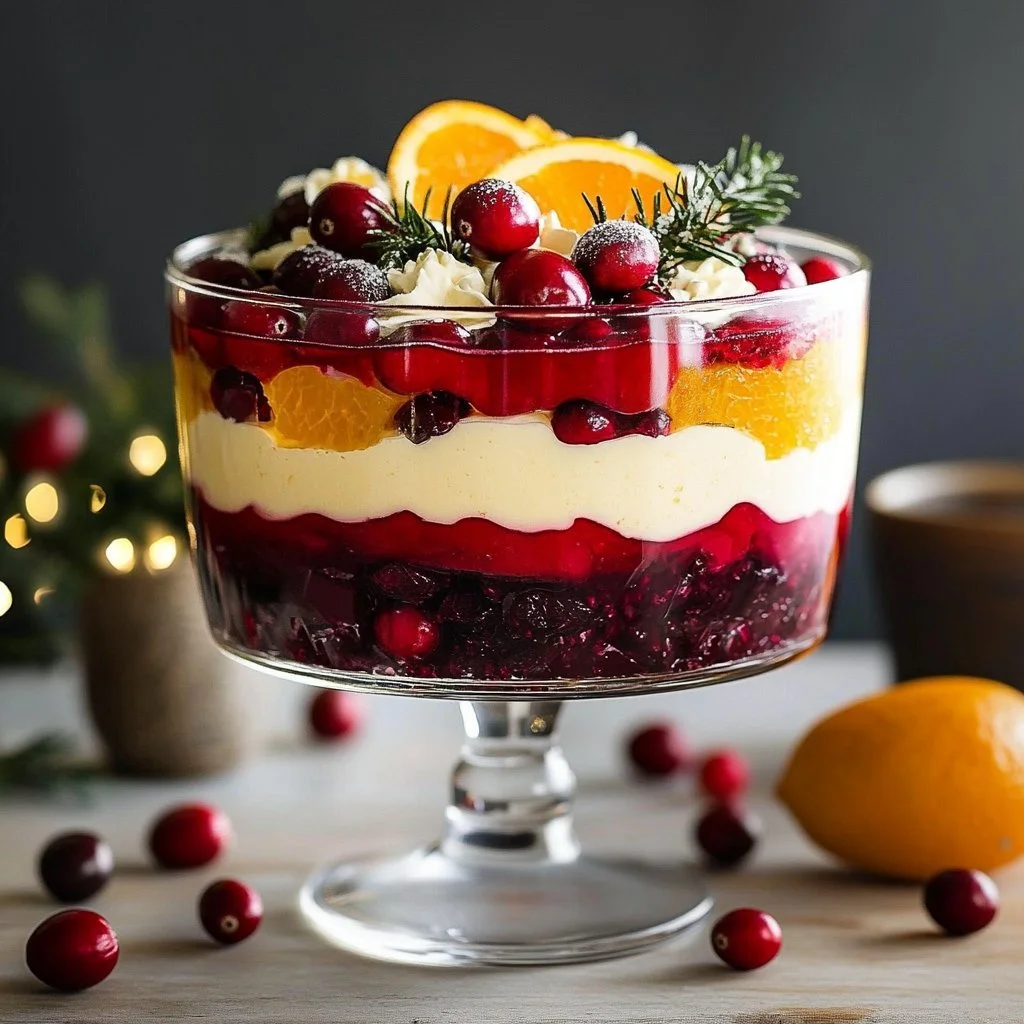 Cranberry Orange Layered Trifle