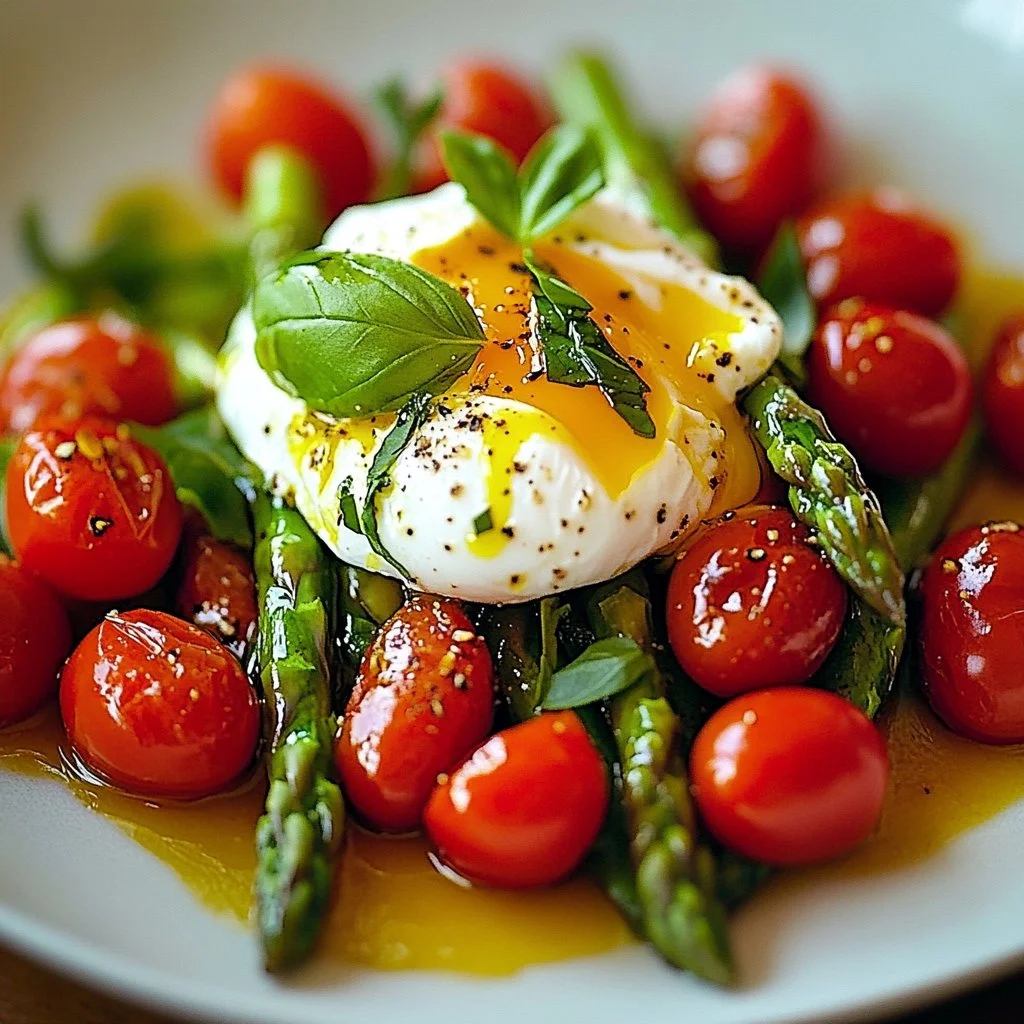 Fresh Asparagus Tomato Salad with Burrata