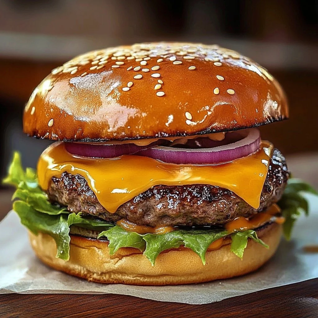 Grilled Onion Ring Burgers