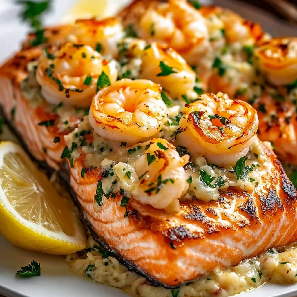 Crab and Shrimp Stuffed Salmon