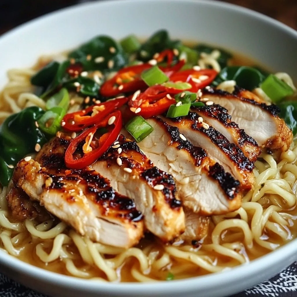 Creamy Garlic Chicken Ramen