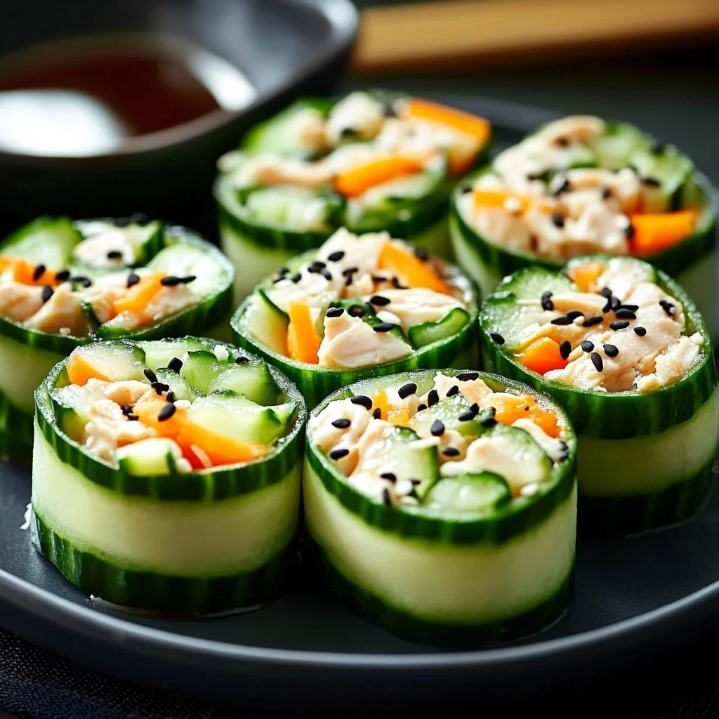 Crunchy Chicken Salad Cucumber Roll Ups