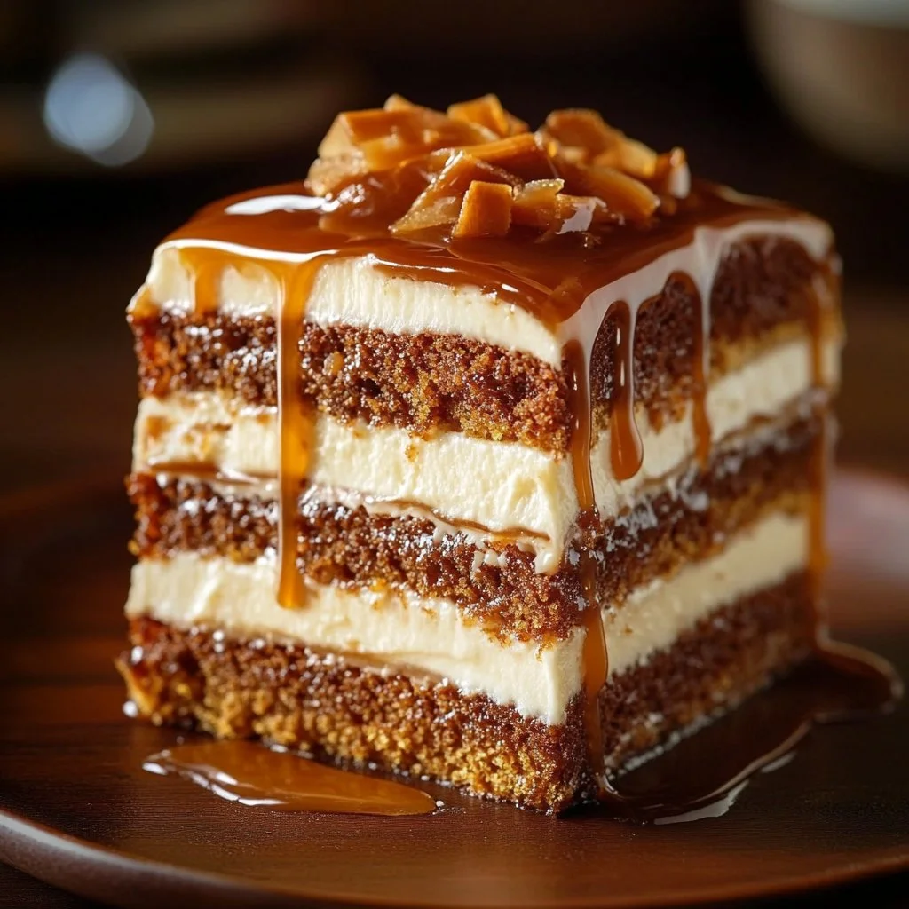 Decadent Layered Biscoff Cake with Creamy Caramel Frosting