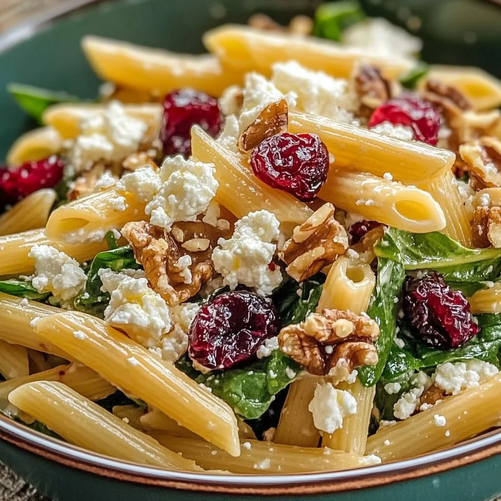 Feta & Cranberry Penne Salad with Orange Vinaigrette