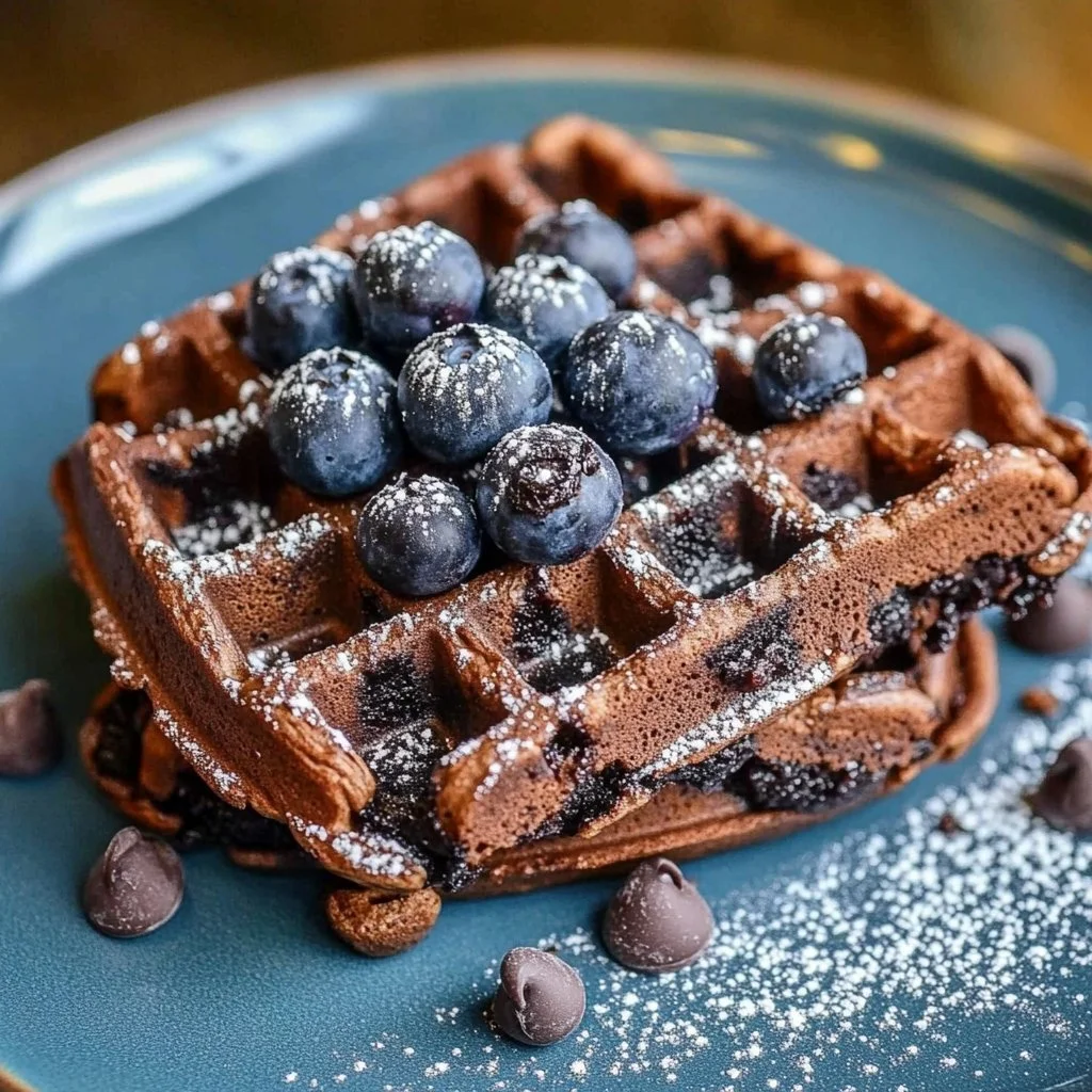 Fudgy Chocolate Waffles