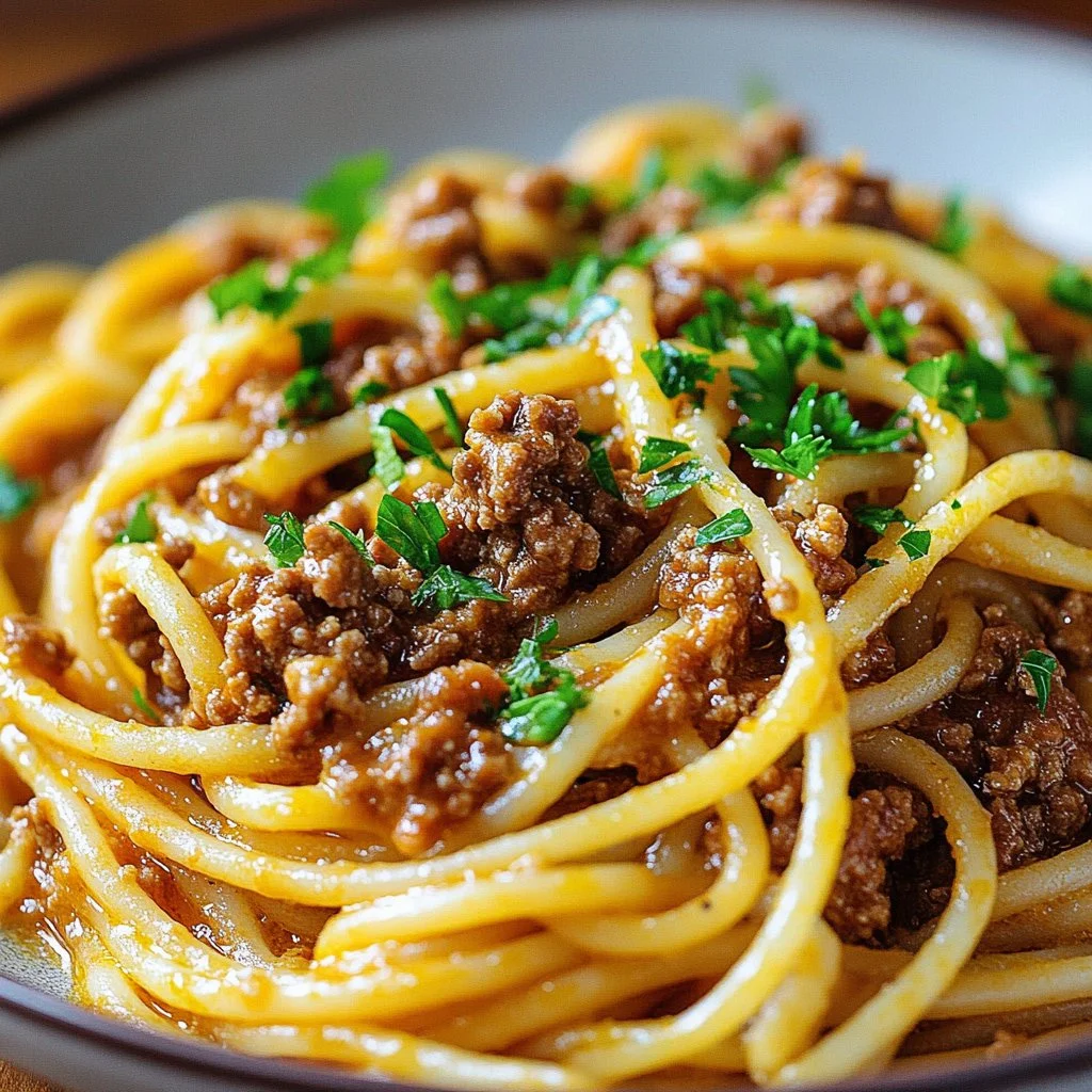 Garlic Butter Beef Pasta