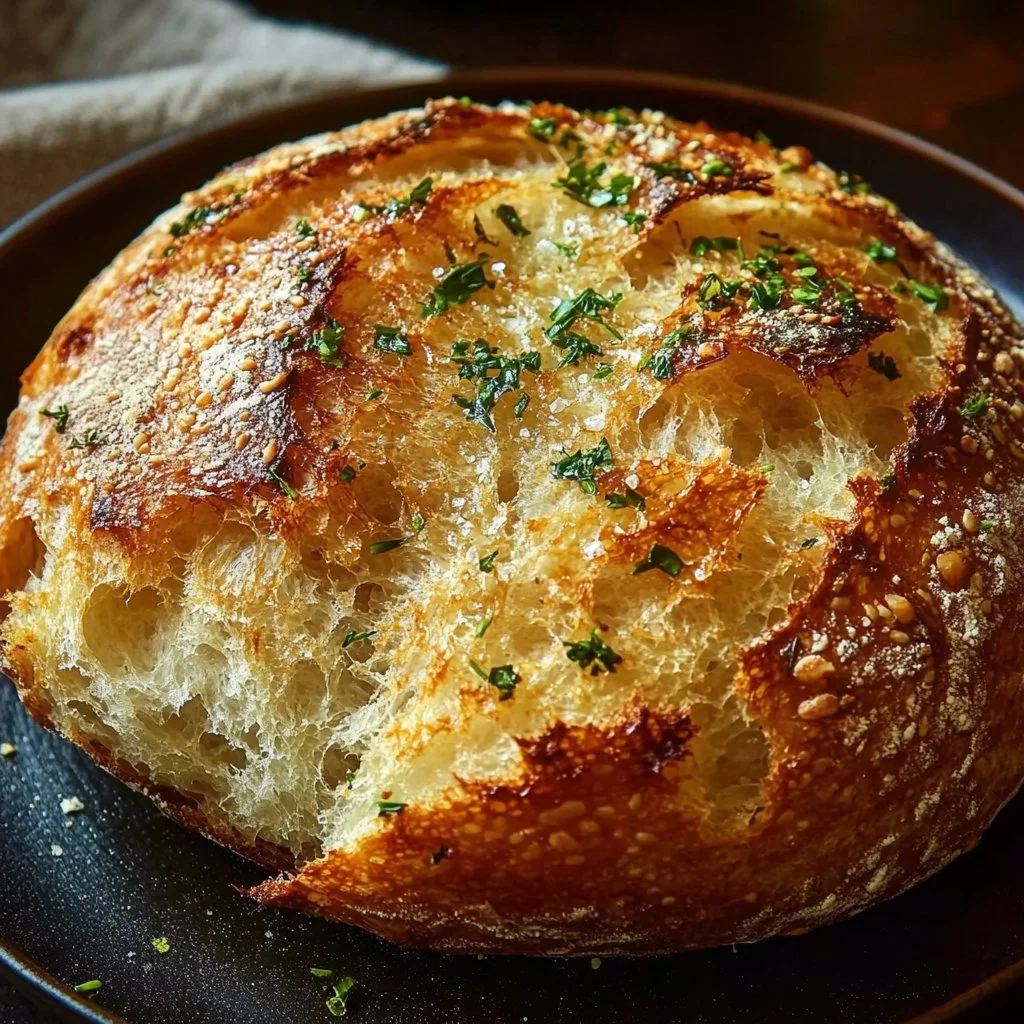 Garlic Herb Dutch Oven Bread