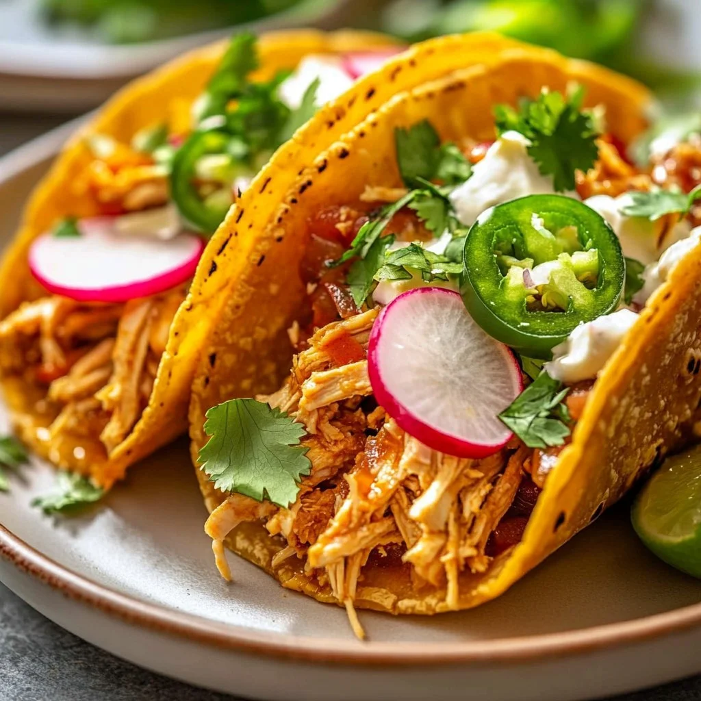 High Protein Instant Pot Chicken Tacos