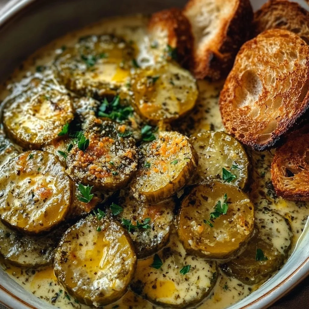 Hot And Cheesy Fried Pickle Dip