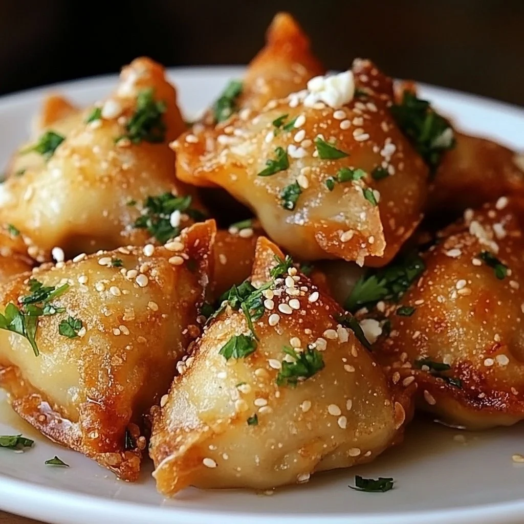Hot Honey Feta Wonton Rolls