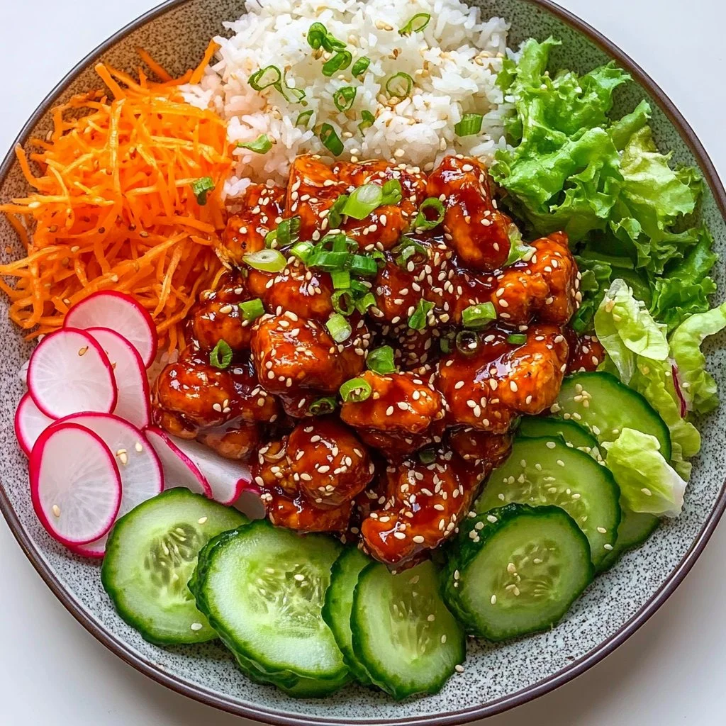 Korean-Style BBQ Chicken Bowls with Crunchy Cabbage and Sesame