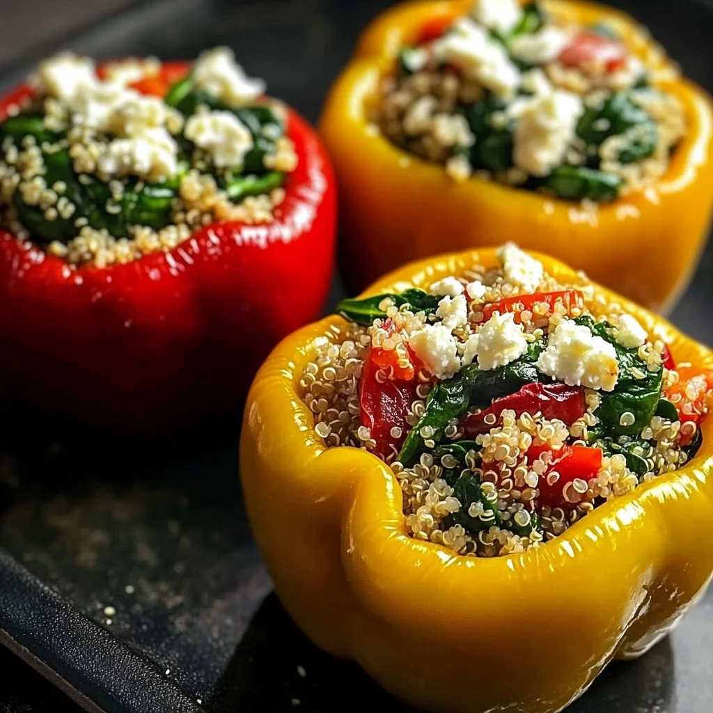 Mediterranean Spinach Feta Stuffed Peppers