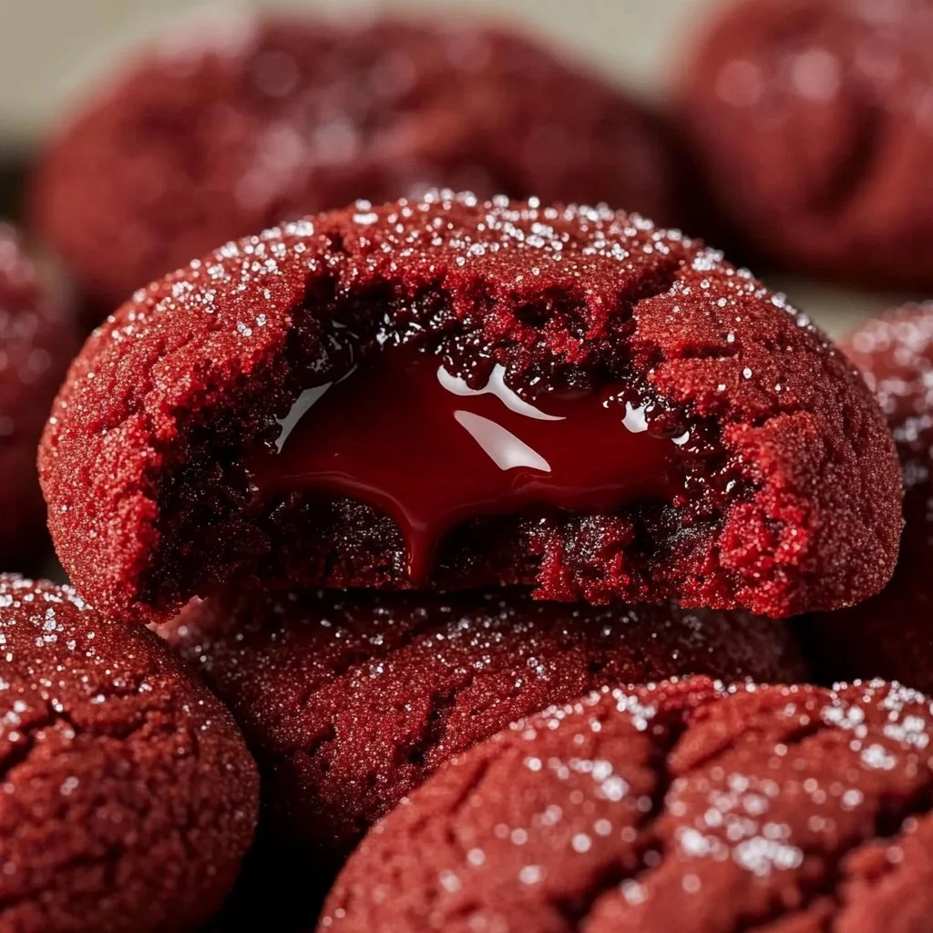 Nutella-Stuffed Red Velvet Cookies