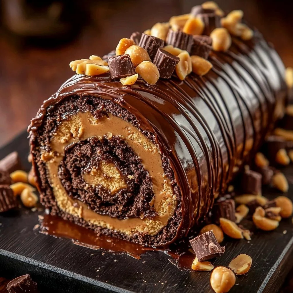 Peanut Butter Cup Chocolate Roll