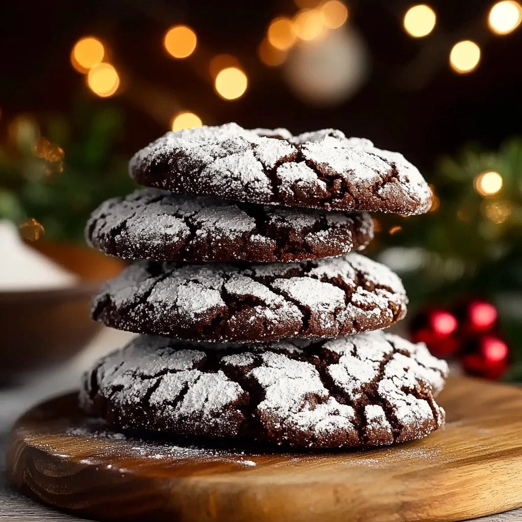 Perfect Double Chocolate Crinkle Cookies