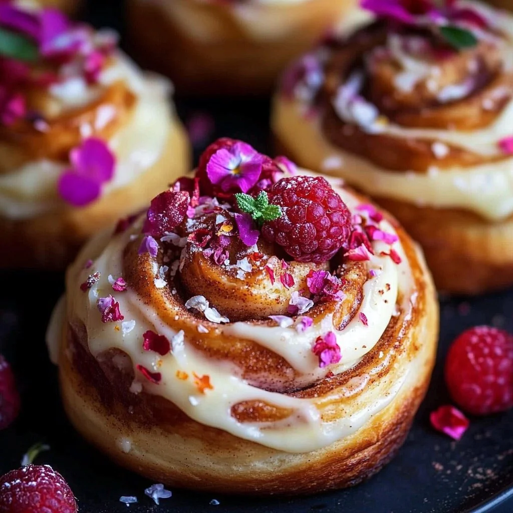 Raspberry Rose Cheesecake Buns