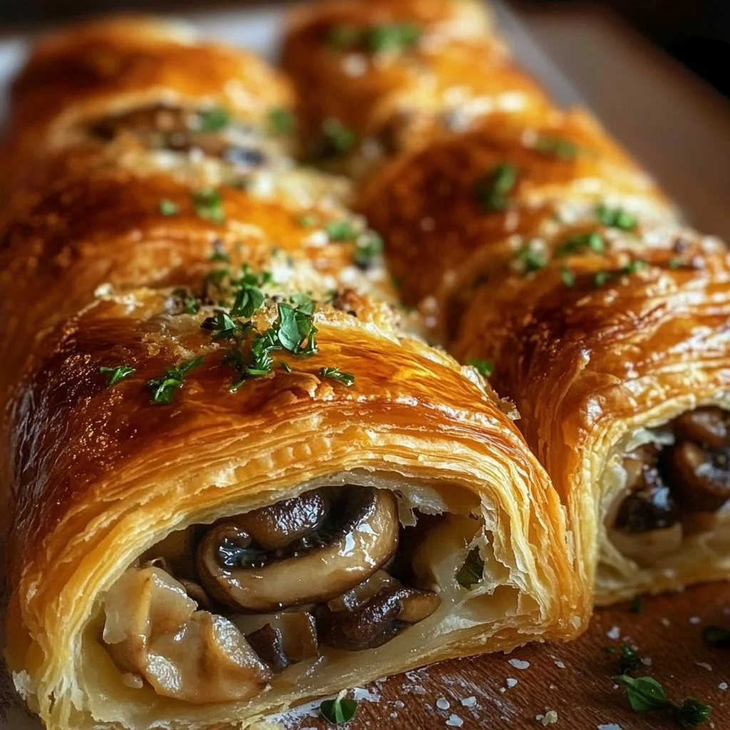 Savory Mushroom & Gruyère Puff Pastry Braid