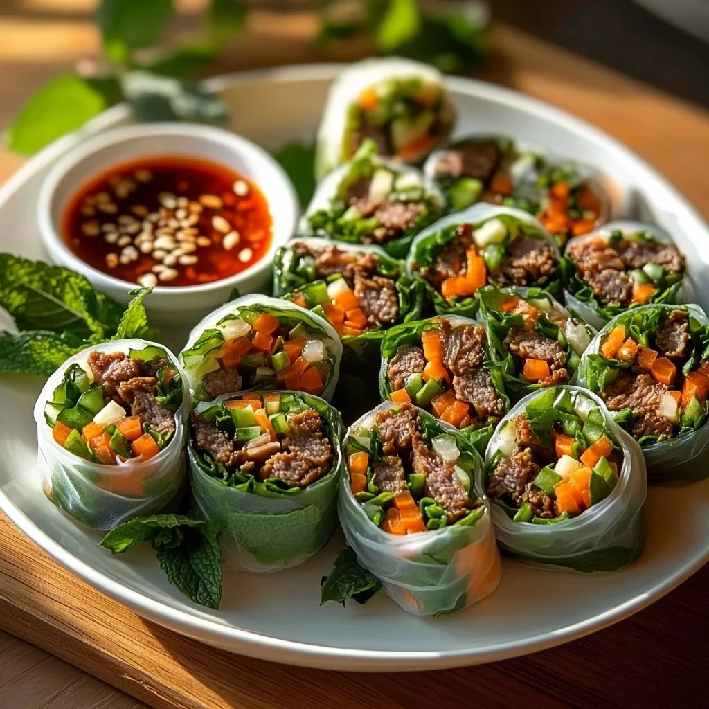 Thai Basil Beef Rolls